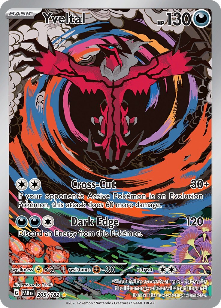 2023 Pokemon Par En-Paradox Rift Illustration Rare Yveltal #205 PSA 10