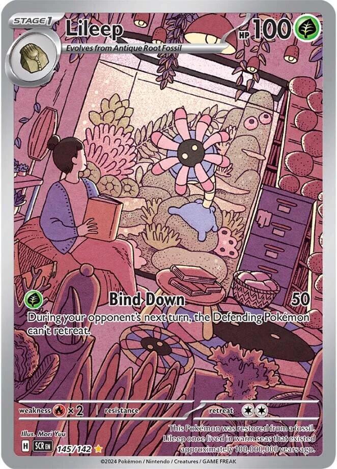 2024 Pokemon Scr En-Stellar Crown Illustration Rare Lileep #145 PSA 10