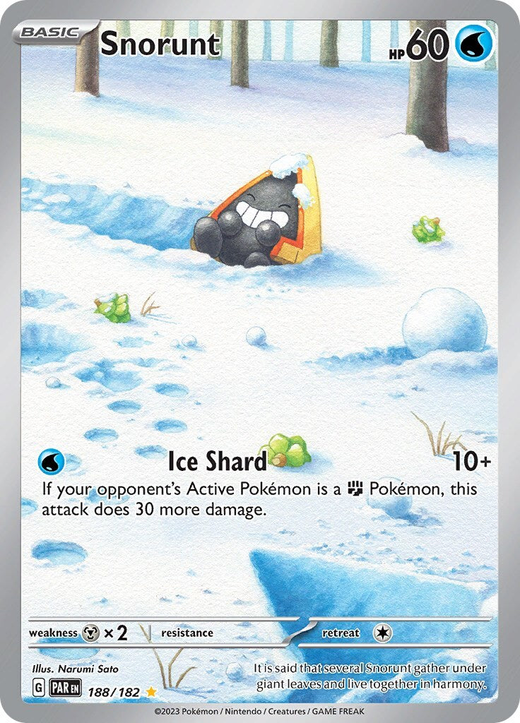 2023 Pokemon Par En-Paradox Rift Illustration Rare Snorunt #188 PSA 10