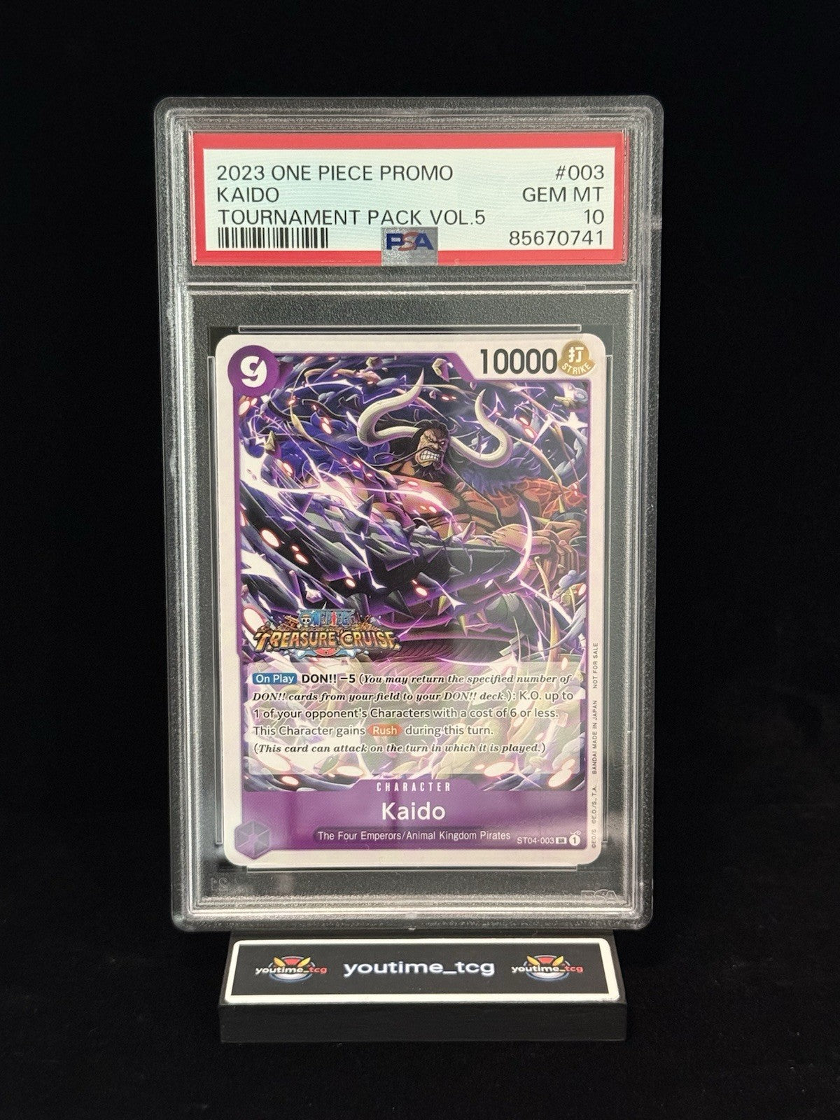 2023 One Piece Promos Tournament Pack Vol.5 Kaido #003 PSA 10