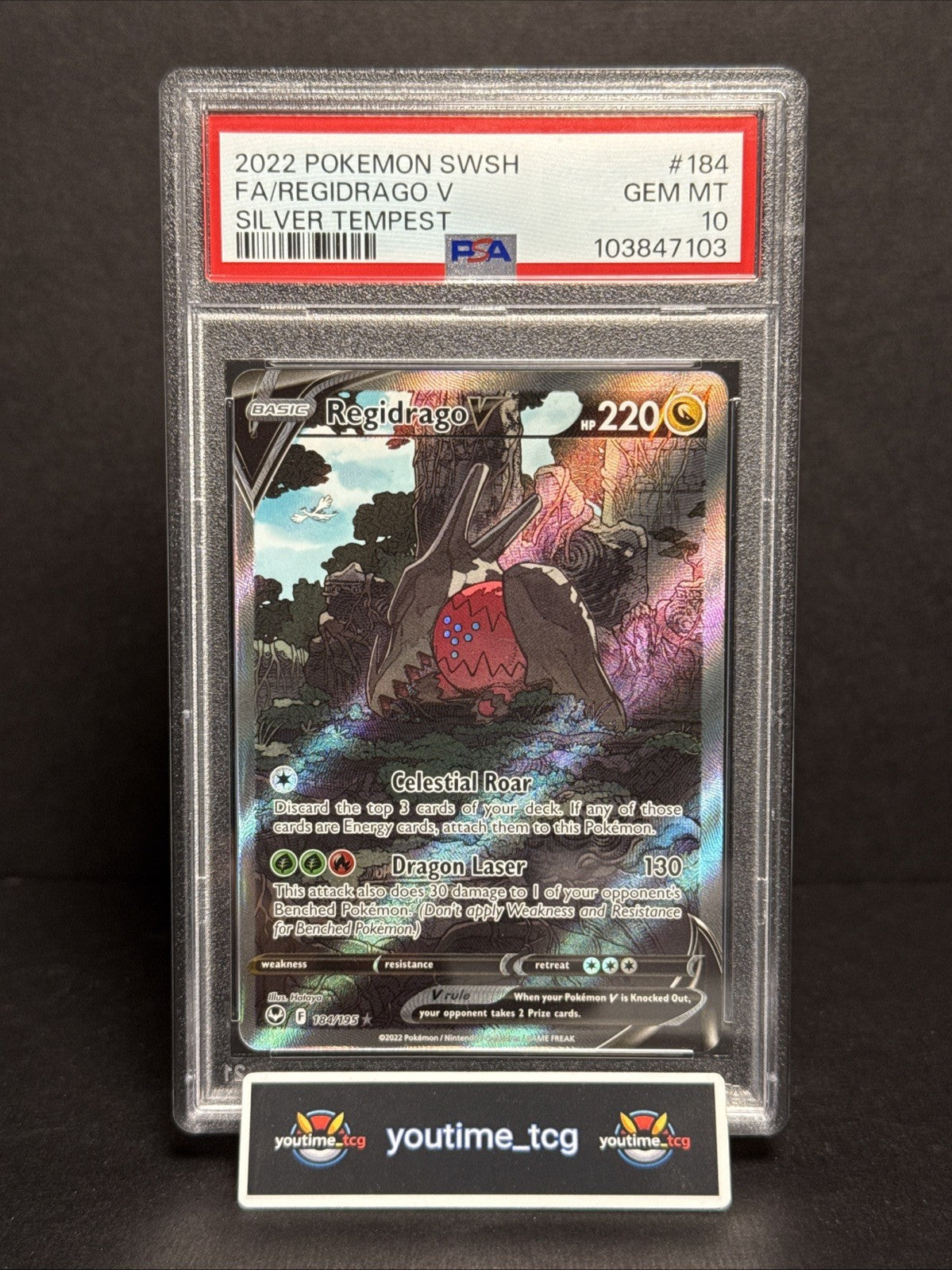 2022 Pokemon Sword & Shield Silver Tempest Fa Regidrago V #184 PSA 10