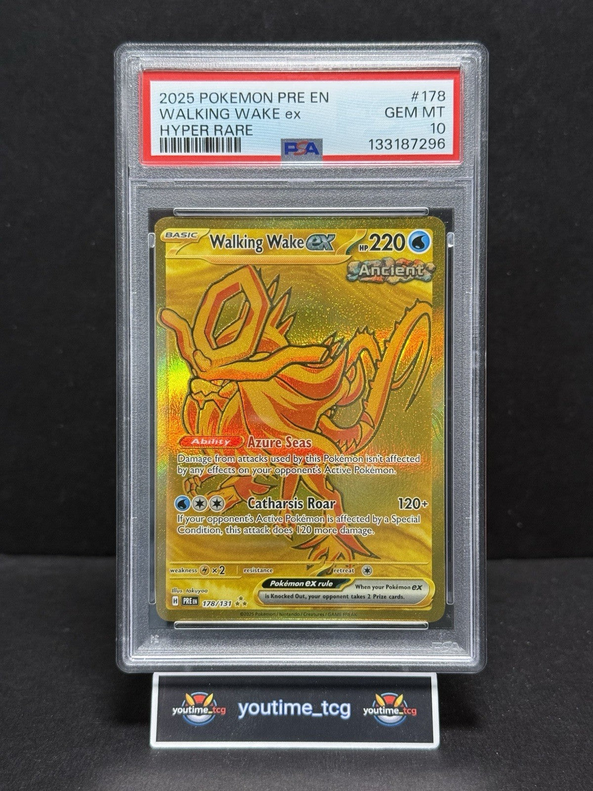 2025 Pokemon Pre En-Prismatic Evolutions Hyper Rare Walking Wake Ex #178 PSA 10