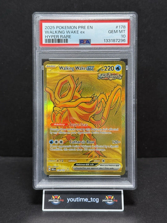 2025 Pokemon Pre En-Prismatic Evolutions Hyper Rare Walking Wake Ex #178 PSA 10