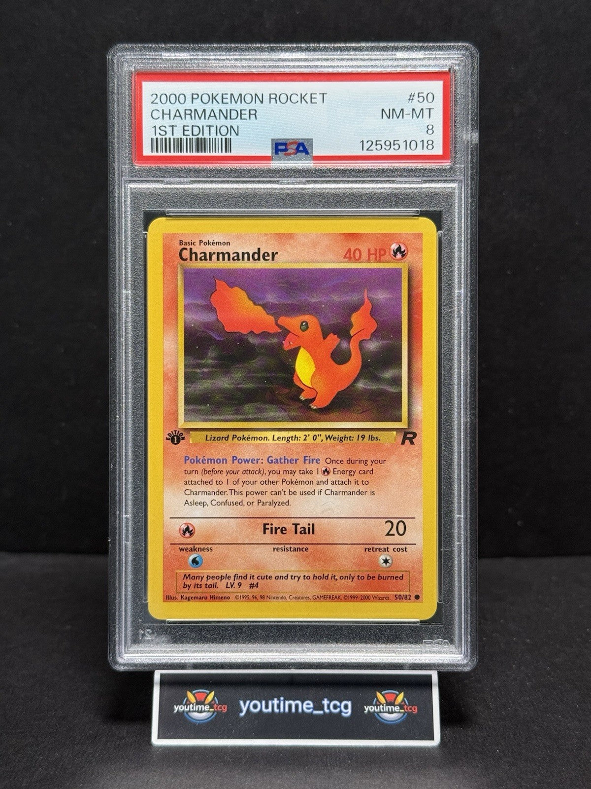 2000 Pokemon Rocket 1st Edition Charmander #50 PSA 8