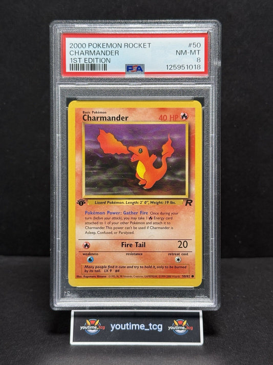 2000 Pokemon Rocket 1st Edition Charmander #50 PSA 8