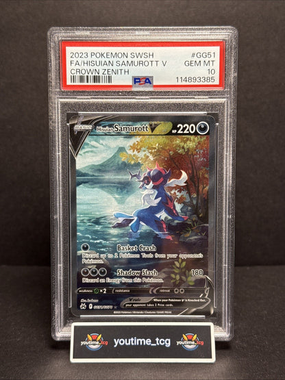 2023 Pokemon Sword And Shield Crown Zenith Fa Hisuian Samurott V #GG51 PSA 10