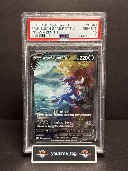 2023 Pokemon Sword And Shield Crown Zenith Fa Hisuian Samurott V #GG51 PSA 10