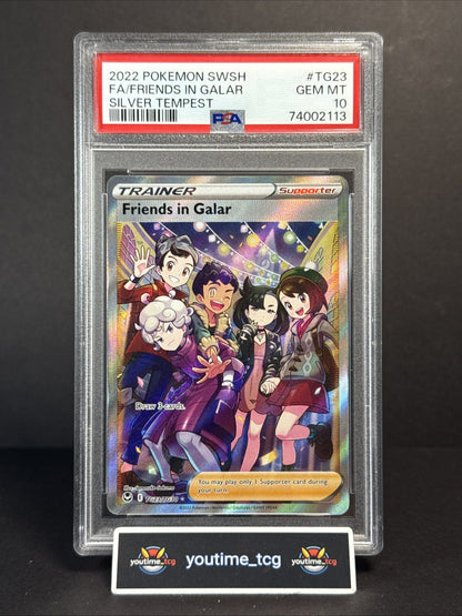2022 Pokemon Sword & Shield Silver Tempest Fa Friends In Galar #TG23 PSA 10