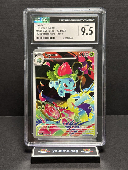 2025 Mega Evolution Illustration Rare Holo Ivysaur #134 CGC 9.5