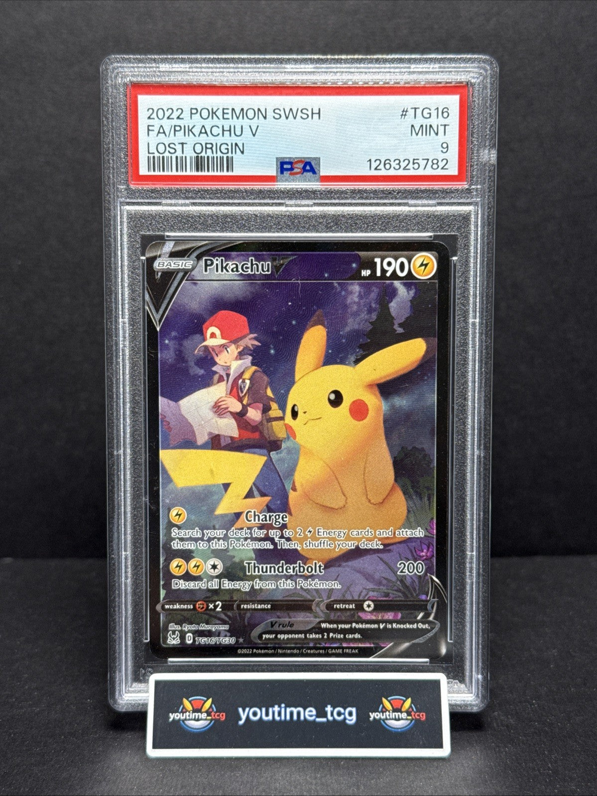 2022 Pokemon Sword & Shield Lost Origin Fa Pikachu V #TG16 PSA 9
