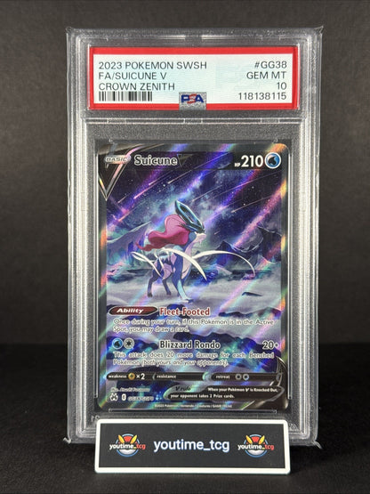 2023 Pokemon Sword And Shield Crown Zenith Fa Suicune V #GG38 PSA 10