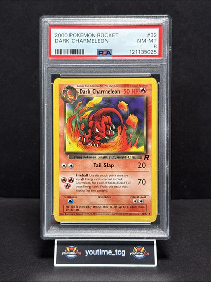 2000 Pokemon Rocket Dark Charmeleon #32 PSA 8