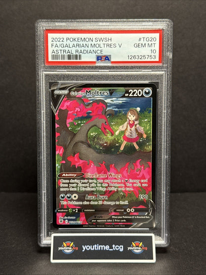 2022 Pokemon Sword & Shield Astral Radiance Fa Galarian Moltres V #TG20 PSA 10
