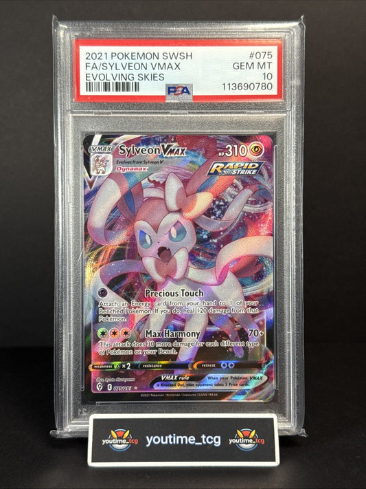 2021 Pokemon Sword & Shield Evolving Skies Fa Sylveon Vmax #075 PSA 10