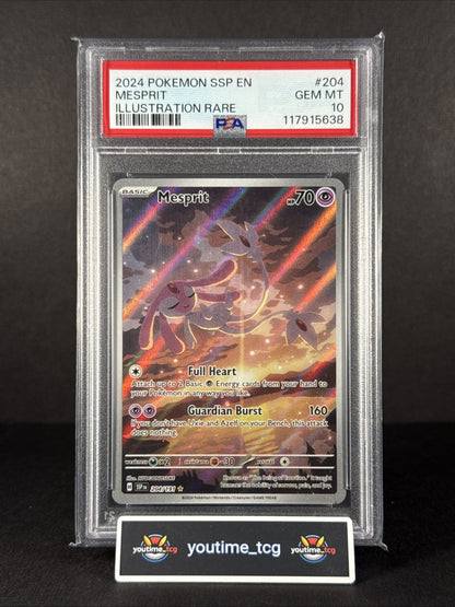 2024 Pokemon Ssp En-Surging Sparks Illustration Rare Mesprit #204 PSA 10