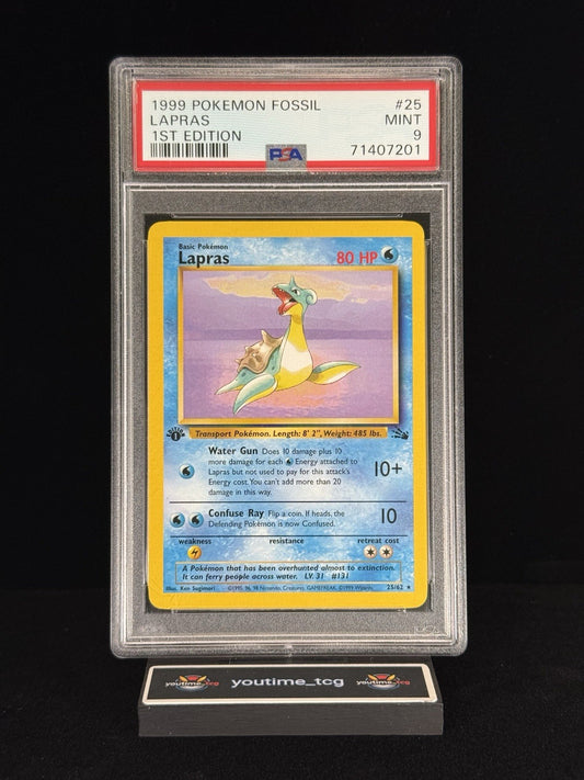1999 Pokemon Fossil 1st Edition Lapras #25 PSA 9