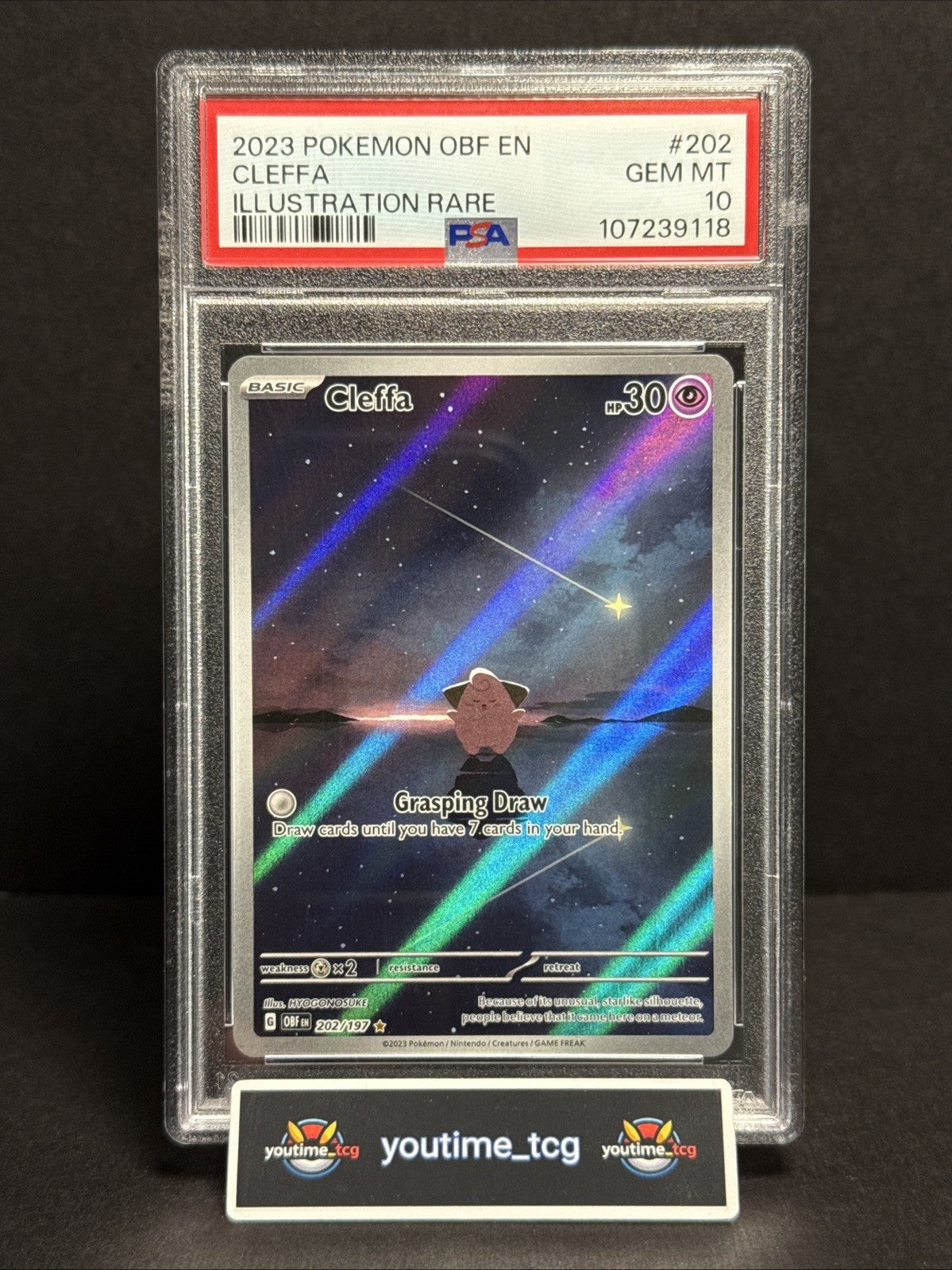 2023 Pokemon Obf En-Obsidian Flames Illustration Rare Cleffa #202 PSA 10
