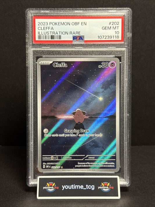 2023 Pokemon Obf En-Obsidian Flames Illustration Rare Cleffa #202 PSA 10