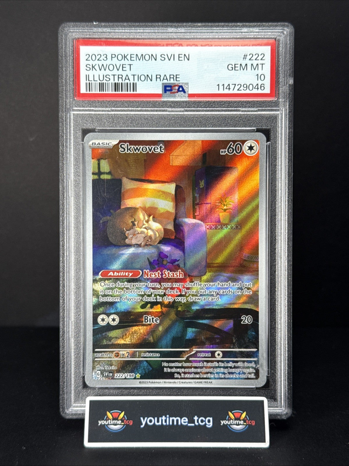 2023 Pokemon Svi En-Scarlet & Violet Illustration Rare Skwovet #222 PSA 10