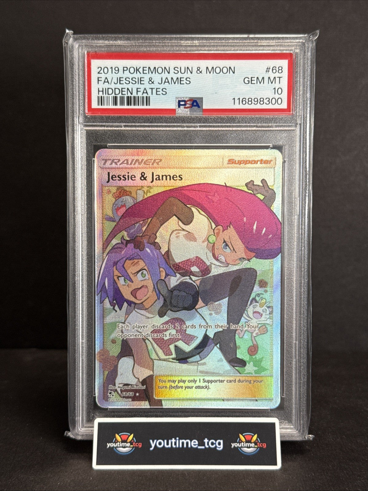 2019 Pokemon Sun & Moon Hidden Fates Fa Jessie & James #68 PSA 10
