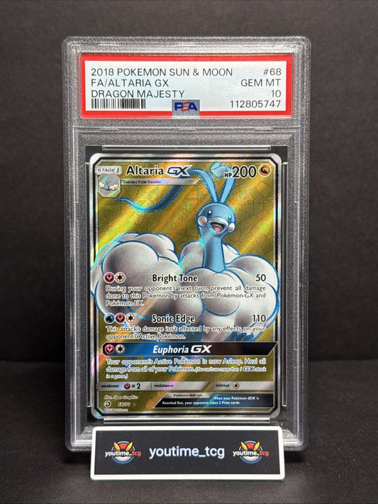 2018 Pokemon Sun & Moon Dragon Majesty Fa Altaria Gx #68 PSA 10
