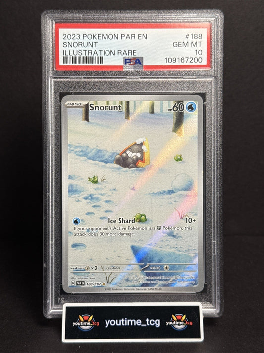 2023 Pokemon Par En-Paradox Rift Illustration Rare Snorunt #188 PSA 10