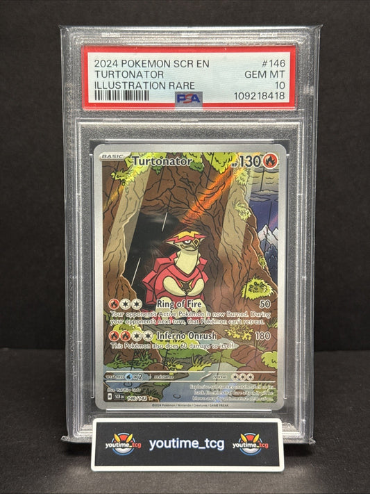 2024 Pokemon Scr En-Stellar Crown Illustration Rare Turtonator #146 PSA 10
