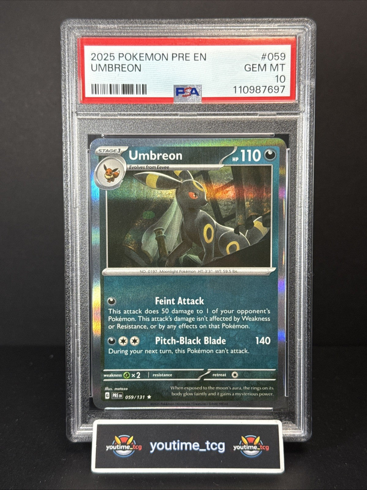 2025 Pokemon Pre En-Prismatic Evolutions Umbreon #059 PSA 10
