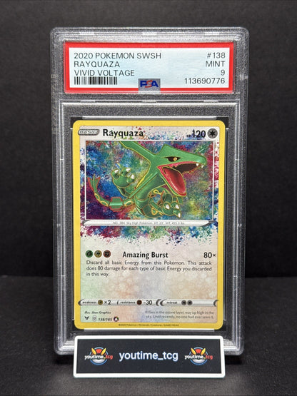 2020 Pokemon Sword & Shield Vivid Voltage Rayquaza #138 PSA 9
