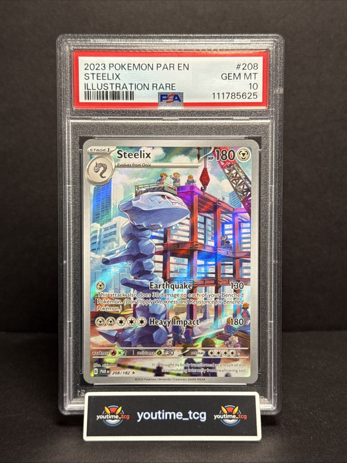 2023 Pokemon Par En-Paradox Rift Illustration Rare Steelix #208 PSA 10