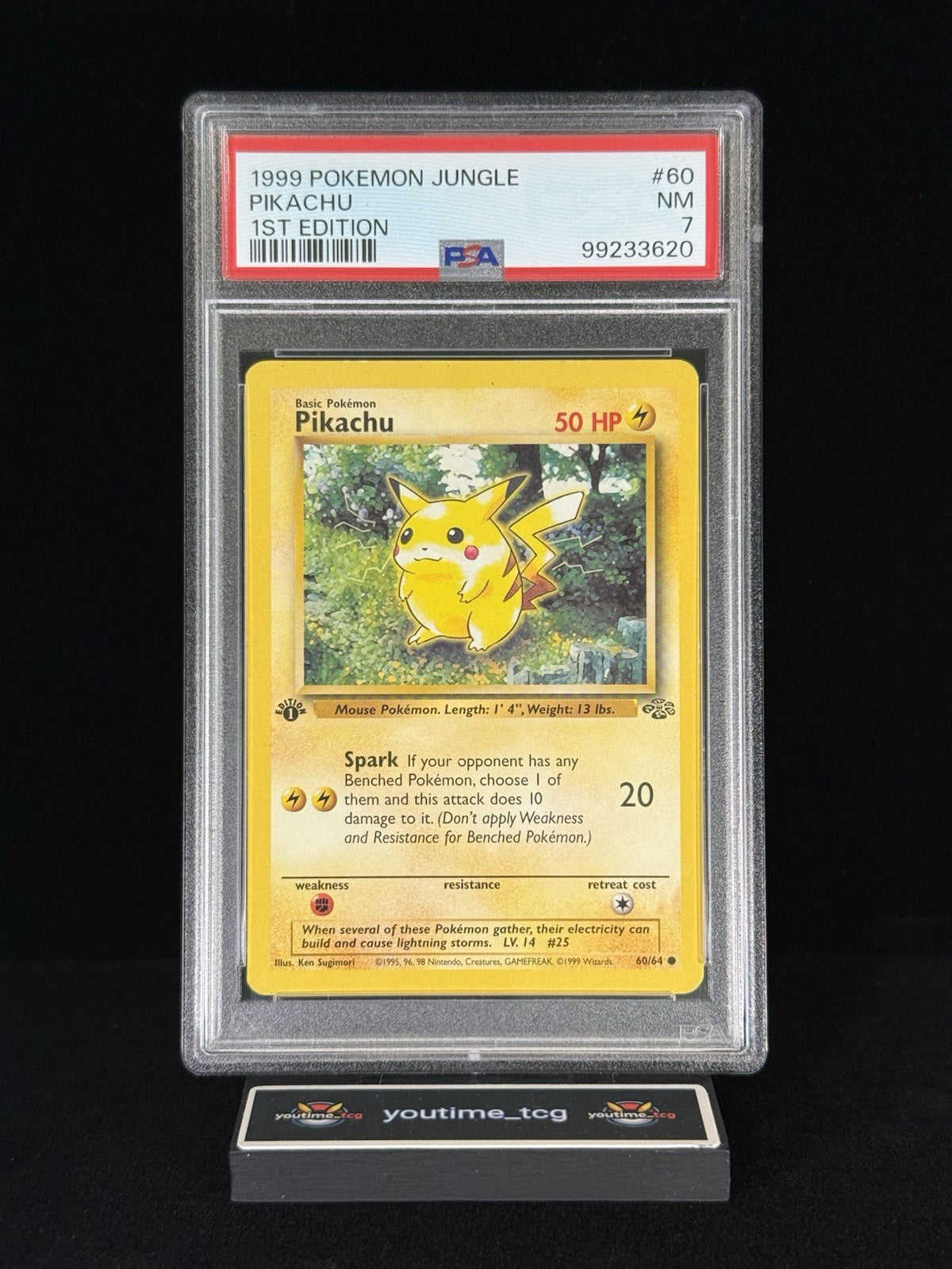 1999 Pokemon Jungle 1st Edition Pikachu #60 PSA 7