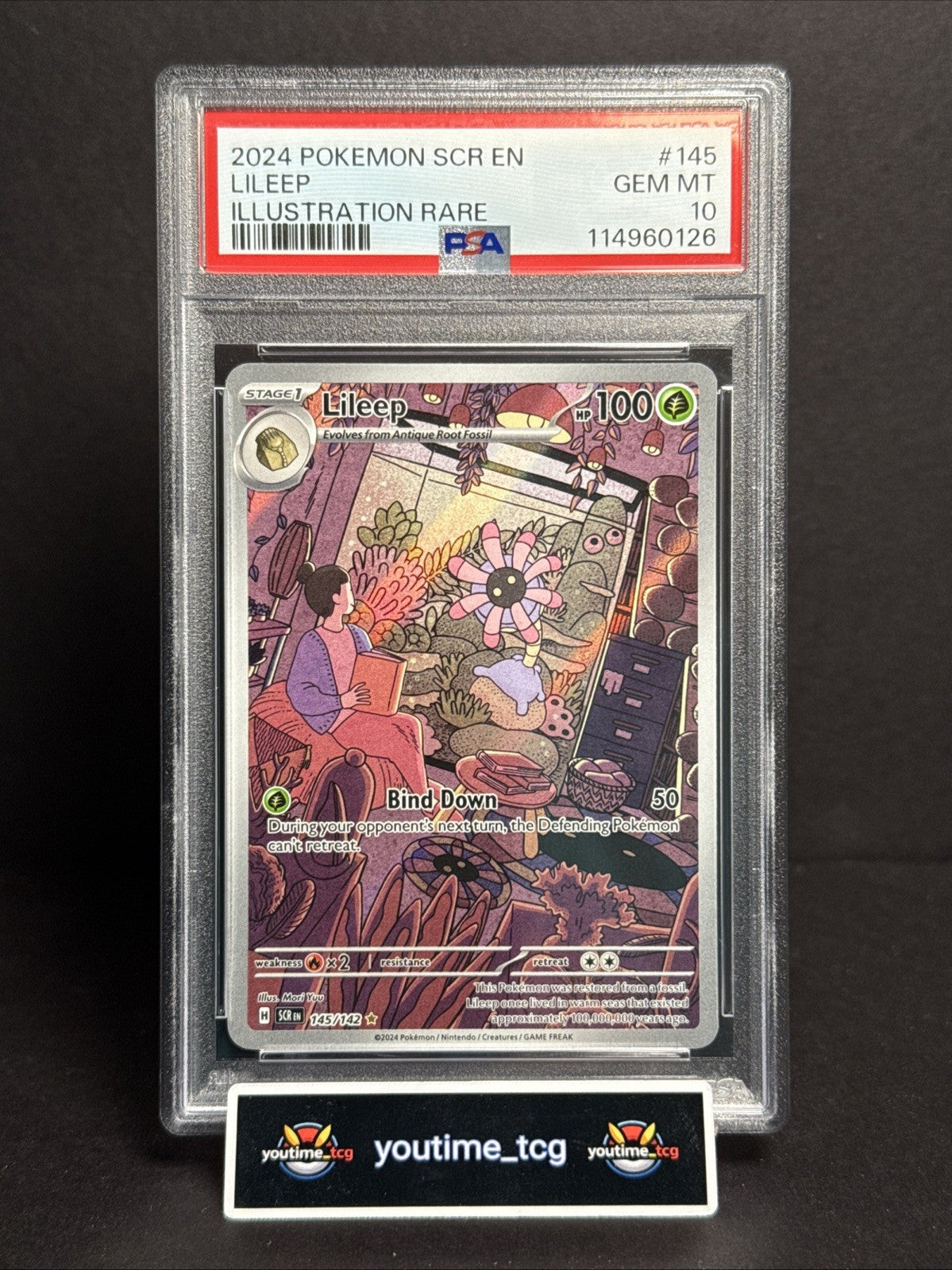 2024 Pokemon Scr En-Stellar Crown Illustration Rare Lileep #145 PSA 10