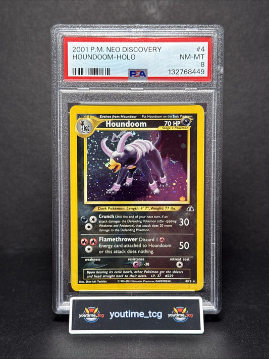 2001 Pokemon Neo Discovery Houndoom-Holo #4 PSA 8