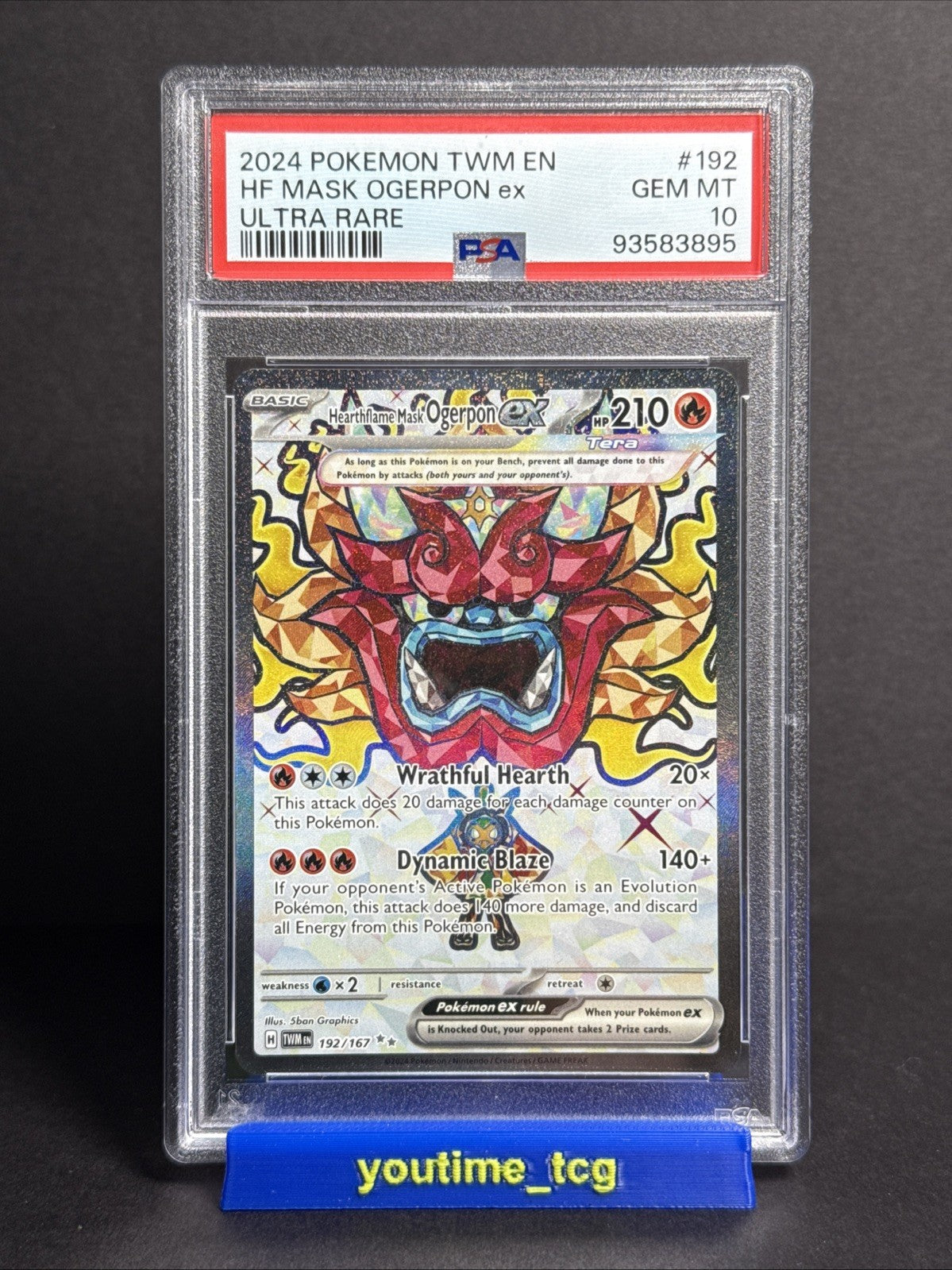 2024 Pokemon En-TM Ultra Rare Hearthflame Mask Ogerpon Ex #192 PSA 10