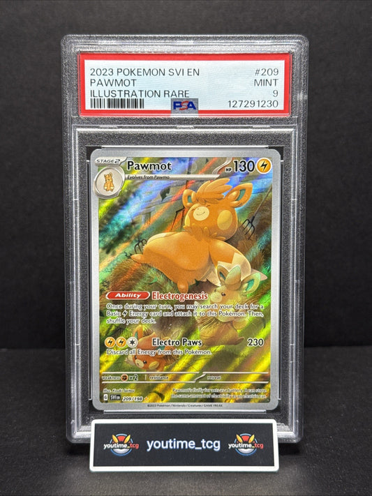 2023 Pokemon Svi En-Scarlet & Violet Illustration Rare Pawmot #209 PSA 9