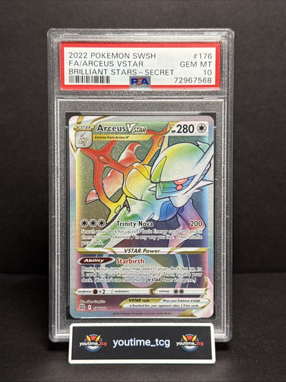 2022 Pokemon Sword & Shield Brilliant Stars Fa Secret Arceus Vstar #176 PSA 10