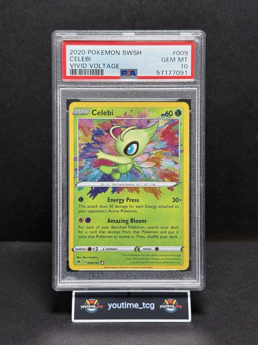 2020 Pokemon Sword & Shield Vivid Voltage Amazing Rare Celebi #009 PSA 10