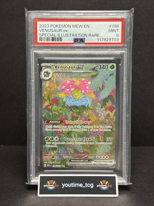 2023 Pokemon Mew En-151 Special Illustration Rare Venusaur Ex #198 PSA 9