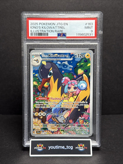 2025 Pokemon Jtg En-Journey Together IR Iono's Kilowattrel #163 PSA 9