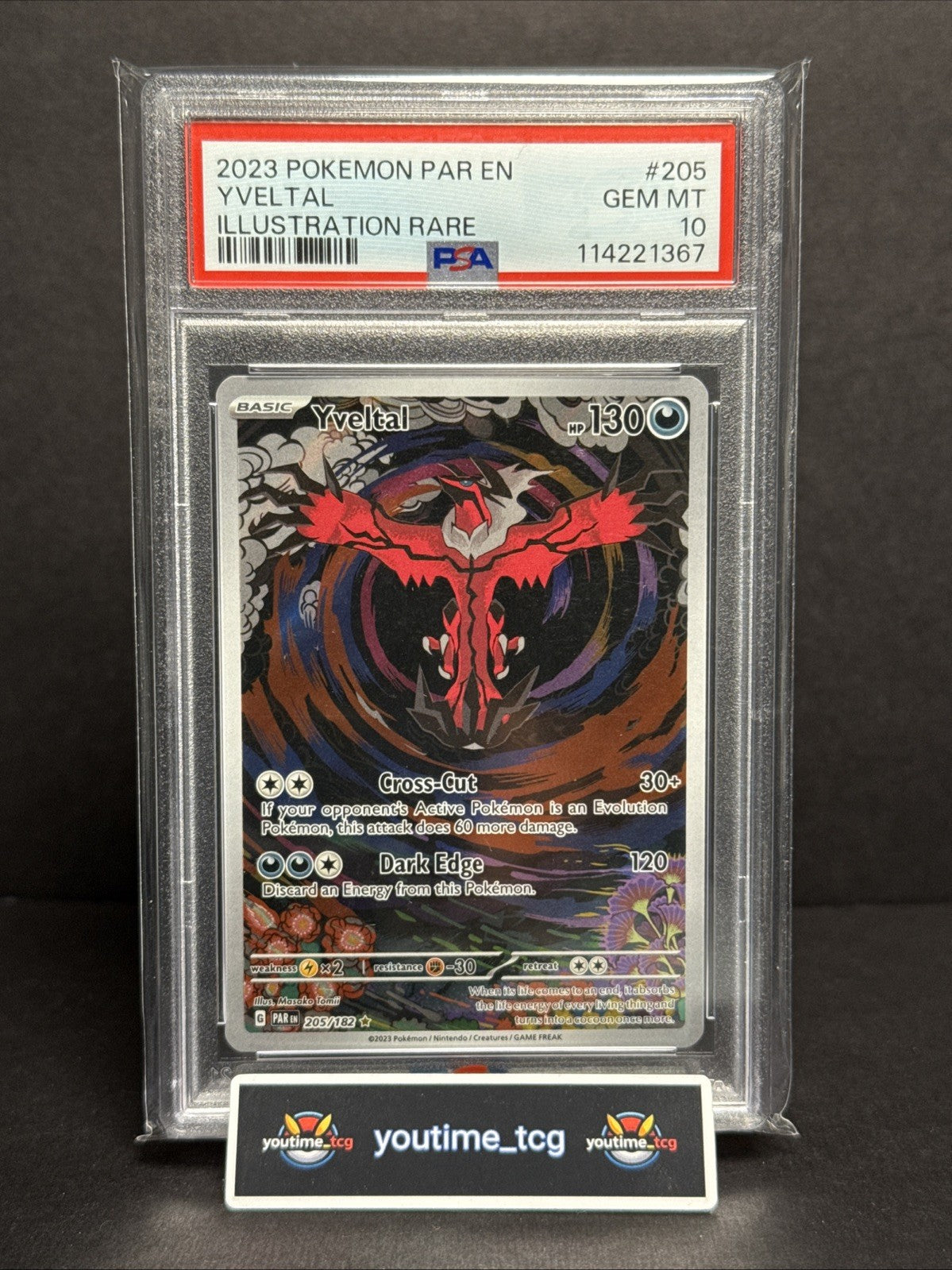 2023 Pokemon Par En-Paradox Rift Illustration Rare Yveltal #205 PSA 10