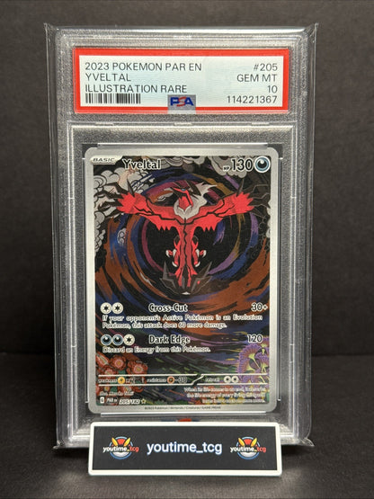 2023 Pokemon Par En-Paradox Rift Illustration Rare Yveltal #205 PSA 10