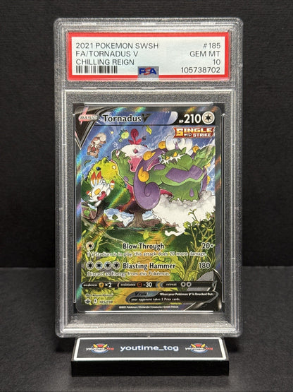 2021 Pokemon Sword & Shield Chilling Reign Fa Tornadus V #185 PSA 10