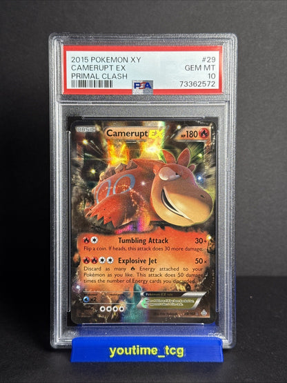 2015 Pokemon Xy Primal Clash Camerupt Ex #29 PSA 10