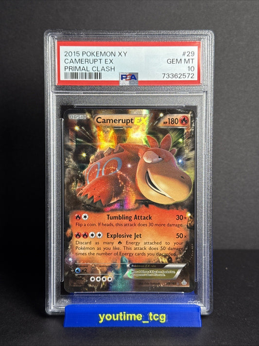 2015 Pokemon Xy Primal Clash Camerupt Ex #29 PSA 10