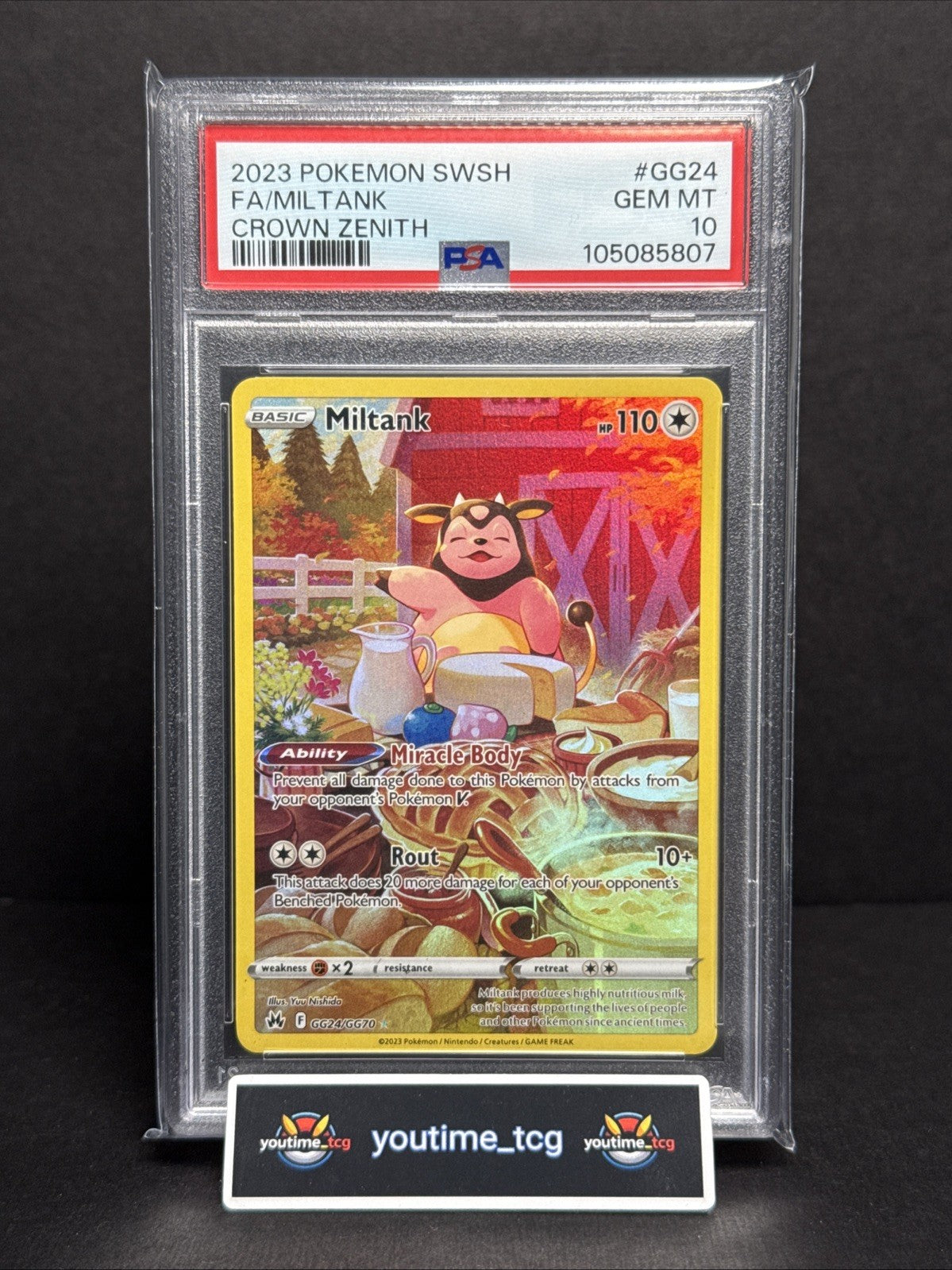 2023 Pokemon Sword And Shield Crown Zenith Fa Miltank #GG24 PSA 10