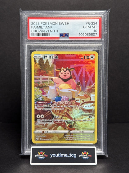 2023 Pokemon Sword And Shield Crown Zenith Fa Miltank #GG24 PSA 10
