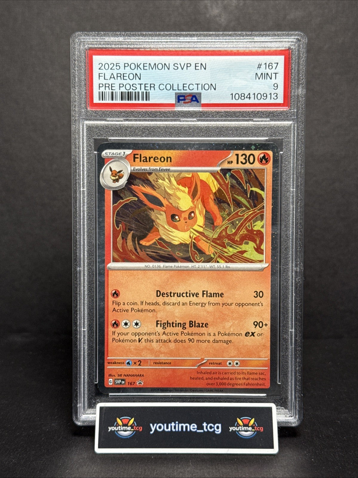 2025 Pokemon Svp En-Sv Black Star Promo Pre Poster Collection Flareon #167 PSA 9