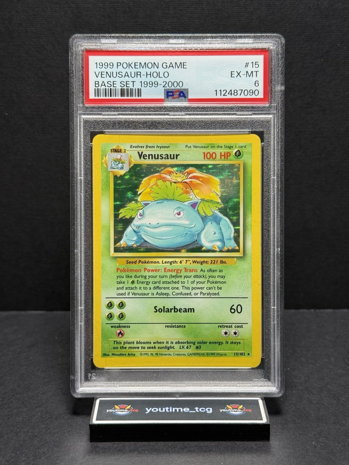 1999 Pokemon Game Venusaur-Holo #15 PSA 6 (labeled 4th print)