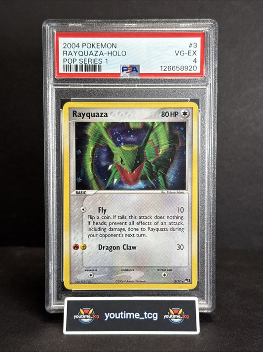2004 Pokemon Pop Series 1 Rayquaza-Holo #3 PSA 4. Mislabeled (see description)