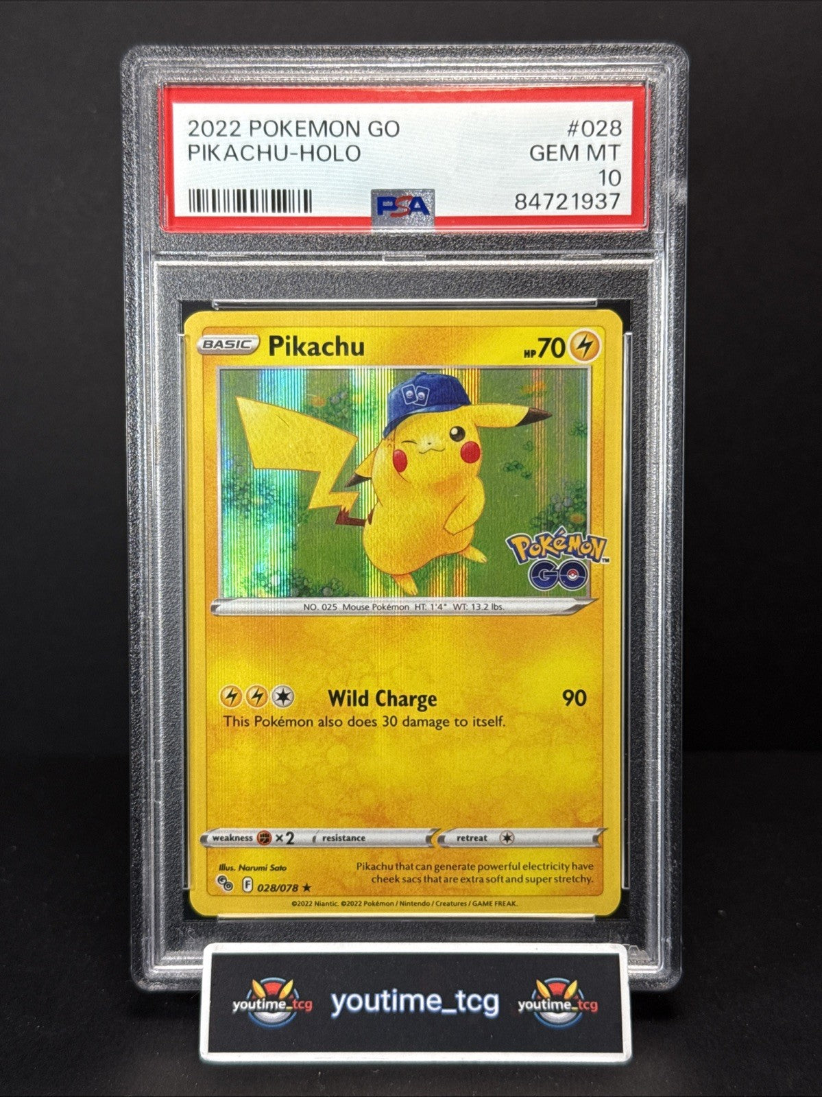 2022 Pokemon Go Pikachu-Holo #028 PSA 10